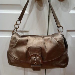 COACH EUC Copper Metallic Shoulder Bag